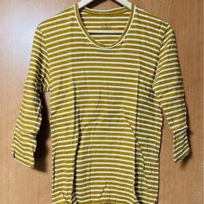 STUDIOUS(ステュディオス) ボーダーカットソー 8分袖 ボーダーTシャツ