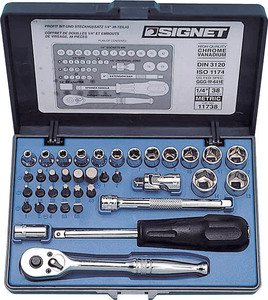 SIGNET ソケットレンチセット 1/4DR 38PC ミリサイズ 11738 (61-4086-78)