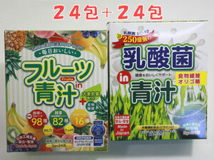 ◆乳酸菌in青汁24包+フルーツin青汁24包【お試し】 送料無料◆20M2p