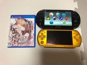 ps Vita 2000のブラック・CLOCK ZERO Vita版・PSP 3000 ブライト・イエロー(ジャンク品)