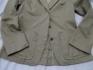 古着 レディース Le ly Fevries デザインジャケット 隠しボタン ライトブラウン系 Fサイズ 日本製 BC-1 併190814