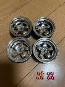 【レア】MST sp1タイプ オフセット7 ラジドリホイール メッキシルバー アルミナット8個付属