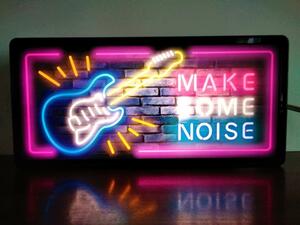 アメリカン ギター ストラト ライブ カフェ バー ミュージック サイン 看板 置物 雑貨 make some noise LED2wayライトBOX