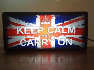 Keep Calm and Carry On キープ・カーム・アンド・キャリー・オン イギリス 戦争 ポスター 文言 サイン 看板 置物 雑貨 LED2wayライトBOX