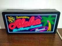 アロハ HAWAII ハワイ サマー ビーチ 南国 ALOHA 自宅 店舗 テーブル カウンター サイン 看板 置物 雑貨 LED ライトBOX 電飾看板 電光看板_画像4