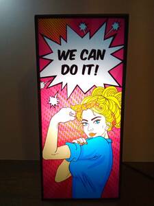 アメリカン WE CAN DO IT! ロージー・ザ・リベッター プロパガンダ 自己啓発 ミリタリー 戦時中 サイン 看板 置物 雑貨 LED2wayライトBOX