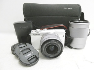 13 34-460966-14 [Y]【A】キヤノン Canon M100 ミラーレス デジタルカメラ CANNON ZOOM LENS EF-M 1.5-45mm 1:3.5-6.3 IS STM レンズ 大34