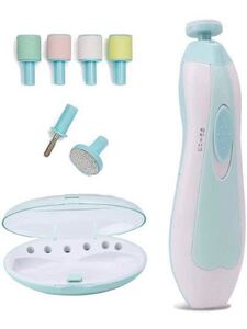 電動ネイルケア ネイルケアセット ベビー 爪やすり 赤ちゃん 大人 爪みがき 低騒音 角質除去 甘皮処理 LEDライト搭載 6種類付き