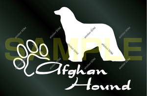 少し大きめ 犬のステッカー アフガンハウンド DOG 犬 シール