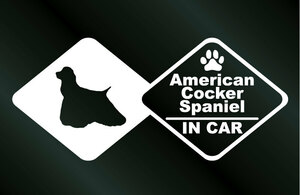  dog. sticker american cocker spaniel IN CAR DOG dog seal 