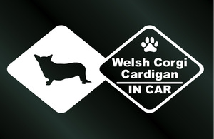 犬のステッカー ウェルシュコーギーカーディガン IN CAR DOG 犬 シール コーギー カーディガン