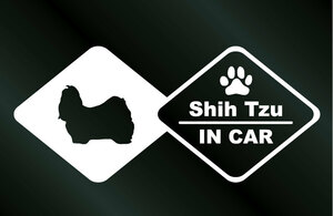 犬のステッカー シーズー IN CAR DOG 犬 シール