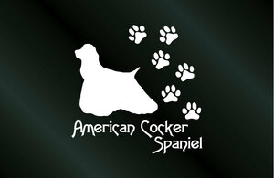  лапа много собака. стикер american кокер-спаниель (L размер ) DOG собака наклейка 