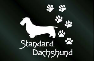 肉球いっぱい 犬のステッカー スタンダードダックスフンド ワイヤーヘアード (Lサイズ) DOG 犬 シール スタンダード ダックスフント