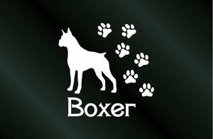 肉球いっぱい 犬のステッカー ボクサー (Lサイズ) DOG 犬 シール