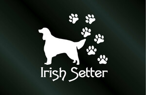 肉球いっぱい 犬のステッカー アイリッシュセター (Sサイズ) DOG 犬 シール