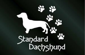 肉球いっぱい 犬のステッカー スタンダードダックスフンド スムースヘアード (Sサイズ) DOG 犬 シール ダックスフント