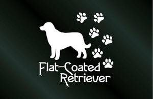 肉球いっぱい 犬のステッカー フラットコーテッドレトリーバー (Sサイズ) DOG 犬 シール