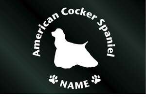 名前入り 犬のステッカー アメリカンコッカースパニエル (Lサイズ) DOG 犬 シール