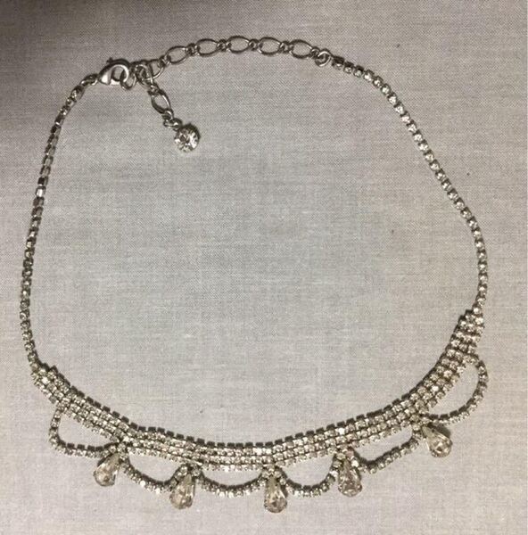 パーティー ネックレス スワロ風 結婚式 謝恩会 中古 ゆうパケットプラス送料込