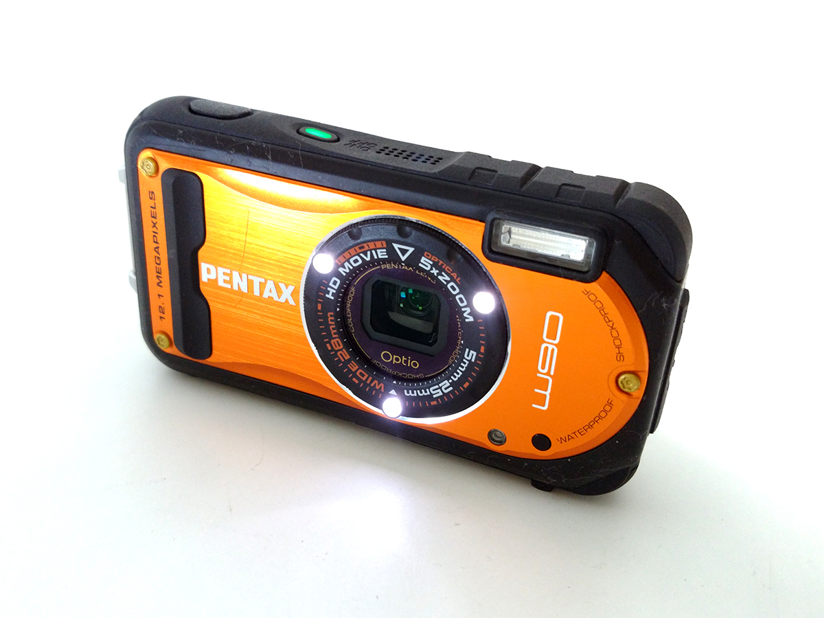 シャイニーオレンジ OPTIOW90SO  海外限定 中古 PENTAX  防水デジタルカメラ Optio W90