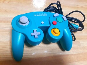 NINTENDO " ゲームキューブ コントローラー エメラルドブルー DOL-003 "動作確認済み/後期GC Wii スマブラ