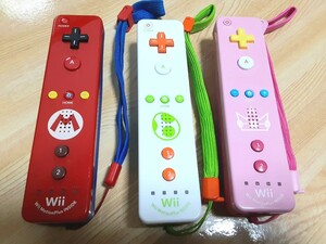 除菌清掃済み " 任天堂Wiiリモコンプラス マリオ ピーチ ヨッシー 3点セット " 動作確認済み WiiU 5