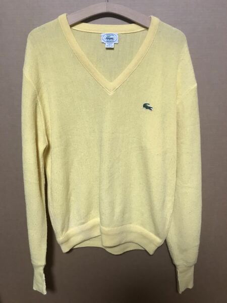 80s～90s USED IZOD LACOSTE V NECK KNIT SWEATER MADE IN USA 80's～90's 中古 ラコステ V ネックセーター LARGE アメリカ製 送料無料 2
