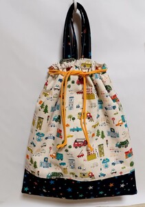 体操服入れ お着替え入れ 車柄 ハンドメイド