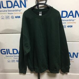 GILDAN フォレストグリーン 2XL 深緑 ダークグリーン セットイン トレーナー 8.0oz スウェット ギルダン 無地 長袖 裏起毛☆★