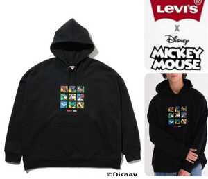 新品Sサイズ Levi's DISNEY グラフィックフーディー パーカー MINERAL BLACK 