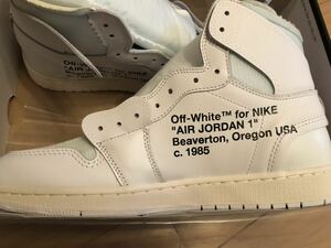 訳ありOff-White × Nike Air Jordan 1 RETRO High Whiteオフホワイト×ナイキ エアジョーダン1 レトロ ハイ ホワイト 28.5cm