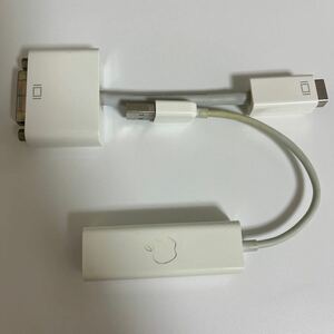 Apple Mini DVI-DVI アダプタ USB Ethernet 変換ケーブルセット 動作未確認