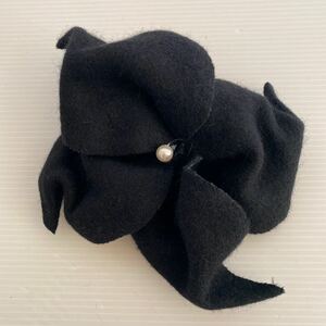 corsage black felt 80 period manner retro mode series approximately 20×17× thickness 4cm used hat . woman super vogueei tea z80's Retro corsage black felt