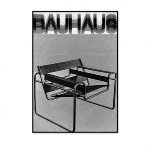 G1116 Bauhaus ビンテージ モダンアート 椅子 チェア レトロ キャンバスアートポスター プリント 50×70cm 海外製 枠なし A