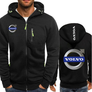 VOLVO スプリングパーカーコートジップアップジャケット男性用ウォームスウェットシャツ