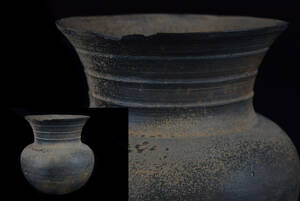 貴重 須恵器 提瓶 花瓶 高さ19㎝ 古美術品（新羅土器旧家蔵出）C124