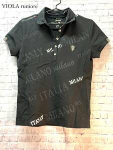 VIOLA rumore ヴィオラ　レディース Tシャツ ポロシャツ　半袖 左胸ロゴプレート MILANOプリント　バスト79~87