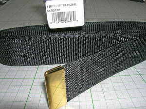特価SALE！U.S.Navy Male Black nylon belt with 24k gold tip. XL 55"ベルトのみ (Vanguard) 在庫限り
