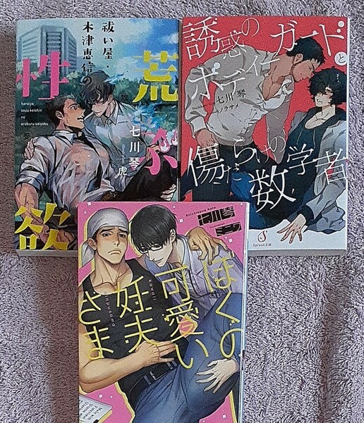 『祓い屋木津恵信の荒ぶる性欲』『誘惑のボディーガードと傷だらけの数学者』『ぼくの可愛い妊夫さま』 七川琴　三冊セット