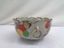 01Y049 【 中古品 】 料亭うつわ 茂山窯 手描き 高級陶器 大鉢 [ 直径(約)20㎝ / 高さ(約)10.5㎝ / 底径(約)9㎝ ] 現状渡し_画像3