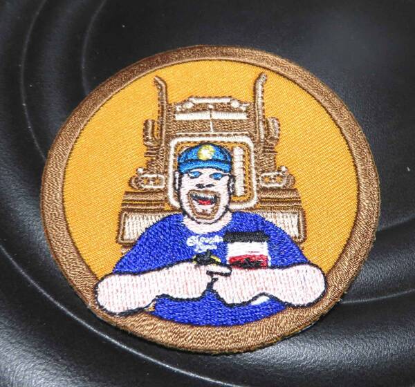 橙円形◆新品未使用 アメリカントラッカー USAトラック野郎 トラック コンボイ 大型トラック 刺繍ワッペン(パッチ)◆激シブ