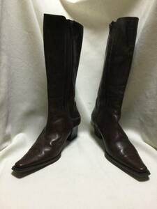 C９１５　VERA　イタリー製　ブラウン　ロングブーツ　３８サイズ　ヒール６㎝　全長３８㎝　履き口回り３２㎝