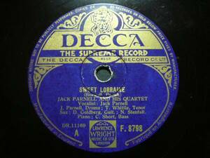 ■SP盤レコード■ニ524(A)　英国盤　JACK PARNELL AND HIS QUARTET　SWEET LORRAINE　OLD MAN REーBSP