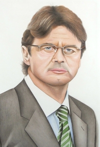 Art hand Auction Colored pencil drawing/Home delivery 80 size/Portrait drawing Sports player Soccer player (230×325) Painting Troussier Former Japan national team coach, artwork, painting, pencil drawing, charcoal drawing