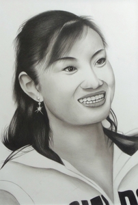 0 pencil sketch * home delivery 80 size * portrait painting athlete figure skating player (233×338) picture Olympic gold Medalist 