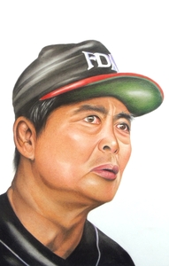 Art hand Auction Colored pencil drawing/delivery 80 size/figure drawing Sports player Baseball player (222×320) Painting Daiei manager Sadaharu Oh, former WBC manager illustration, artwork, painting, pencil drawing, charcoal drawing