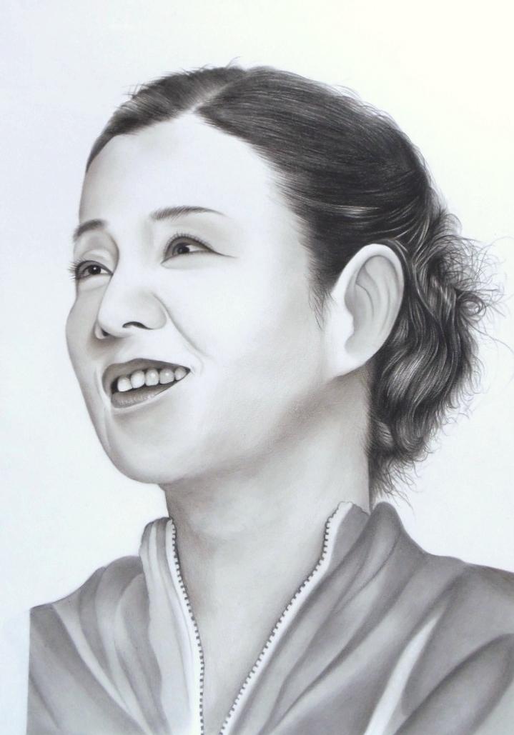 Dessin au crayon, taille de livraison 80, portrait de l'actrice Sayuri Yoshinaga (235×350) tableau, portrait d'une belle femme, illustration, Ouvrages d'art, Peinture, Dessin au crayon, Dessin au charbon de bois