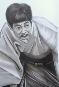 Art hand Auction Dibujo a lápiz/entrega a domicilio 80 tamaño/dibujo de figura Narrador de Rakugo (240×350) Pintura Danshi Tachikawa, obra de arte, cuadro, dibujo a lápiz, dibujo al carbón