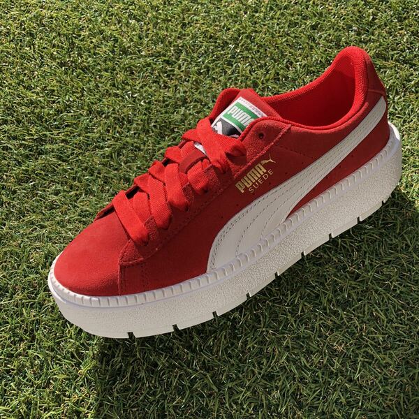 美品24 PUMA SUEDE PLATFORM TRACE プーマ スエードプラットフォーム トレース D642